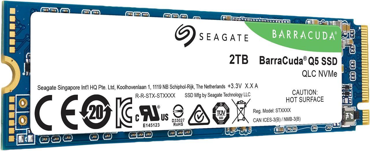 Alt view image 3 of 6 - Seagate BarraCuda Q5 M.2 2280 2TB PCIe Gen3 x4 NVMe 1.3 3D QLC Internal Solid State Drive (SSD) ZP2000CV3A001