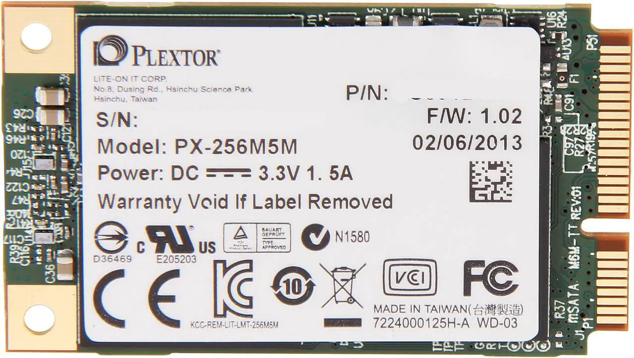 Main image of Plextor M5M 256GB Mini-SATA (mSATA) MLC Internal Solid State Drive (SSD) PX-256M5M