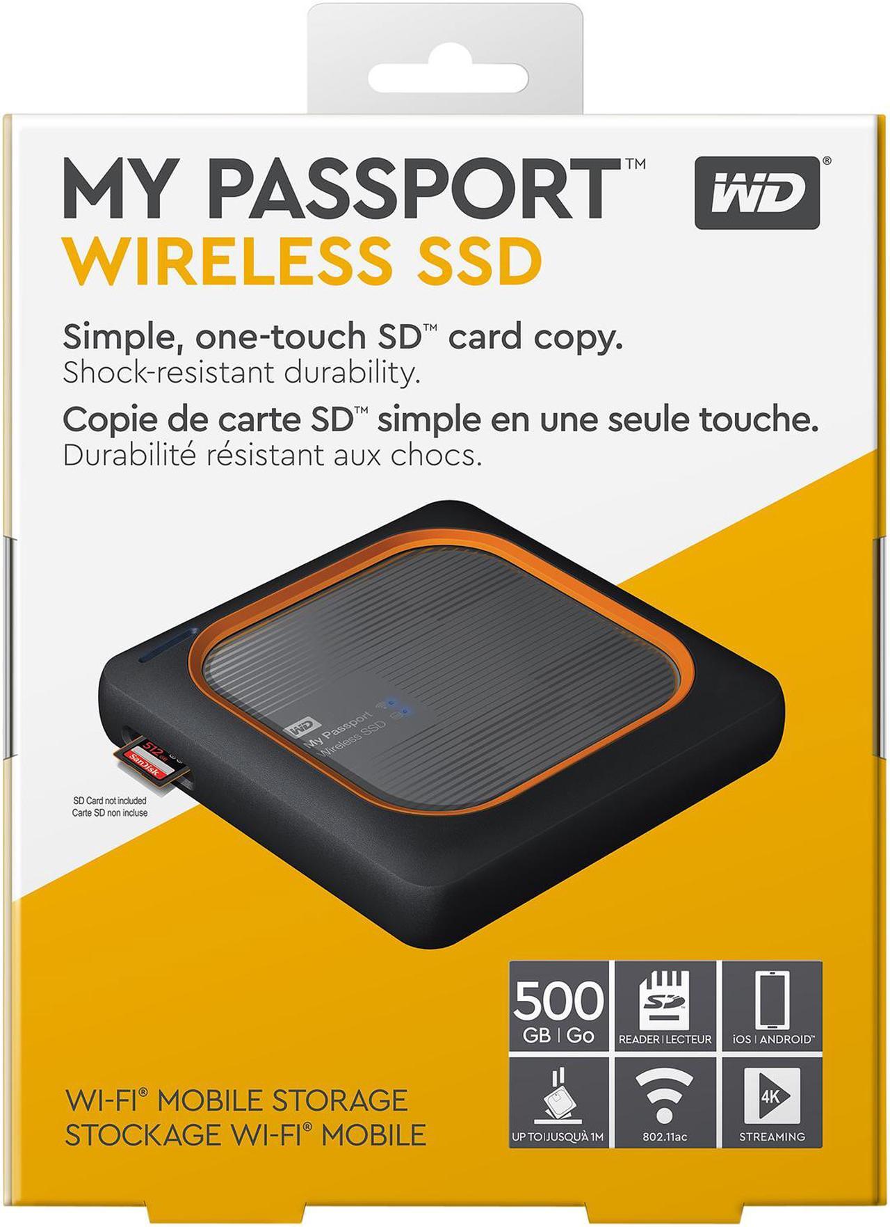 Alt view image 10 of 10 - WD 500GB My Passport Wireless SSD External Portable Drive - One-touch SD Card Backup, AC Wi-Fi, USB 3.0, Mobile Access & 4K Streaming