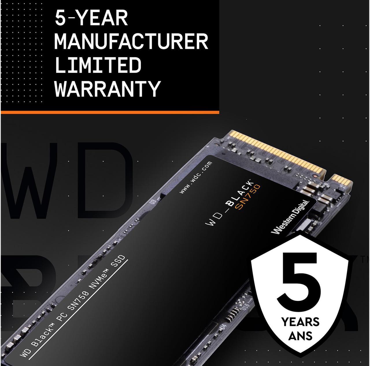Alt view image 2 of 6 - Western Digital WD BLACK SN750 NVMe M.2 2280 500GB PCI-Express 3.0 x4 64-layer 3D NAND Internal Solid State Drive (SSD) WDS500G3X0C
