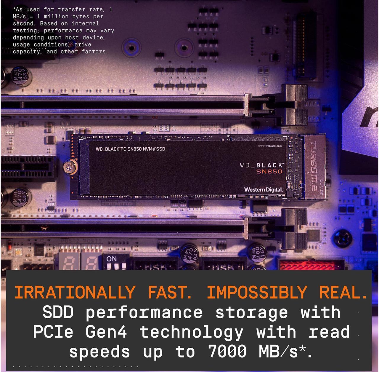 Alt view image 2 of 5 - Western Digital WD BLACK SN850 NVMe M.2 2280 2TB PCI-Express 4.0 x4 3D NAND Internal Solid State Drive (SSD) WDS200T1X0E