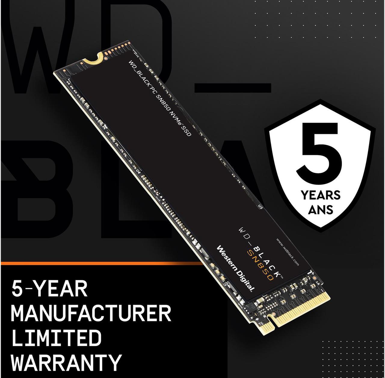 Alt view image 5 of 5 - Western Digital WD BLACK SN850 NVMe M.2 2280 2TB PCI-Express 4.0 x4 3D NAND Internal Solid State Drive (SSD) WDS200T1X0E