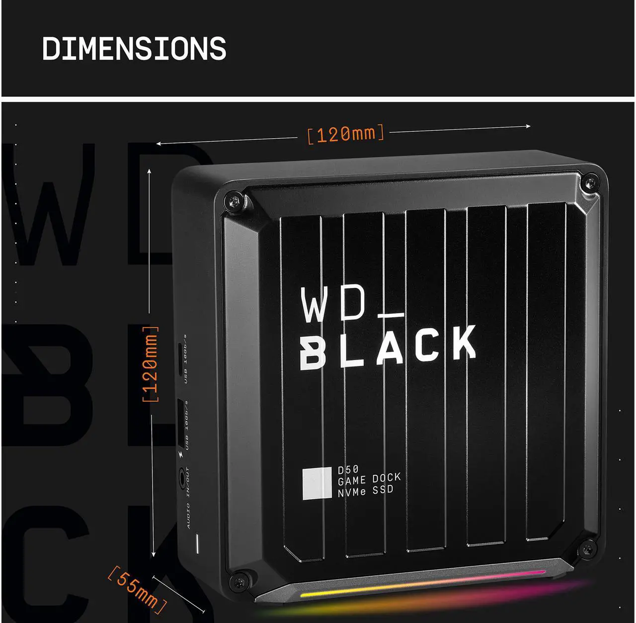 Alt view image 7 of 12 - WD Black 1TB D50 Game Dock NVMe SSD - WDBA3U0010BBK-NESN
