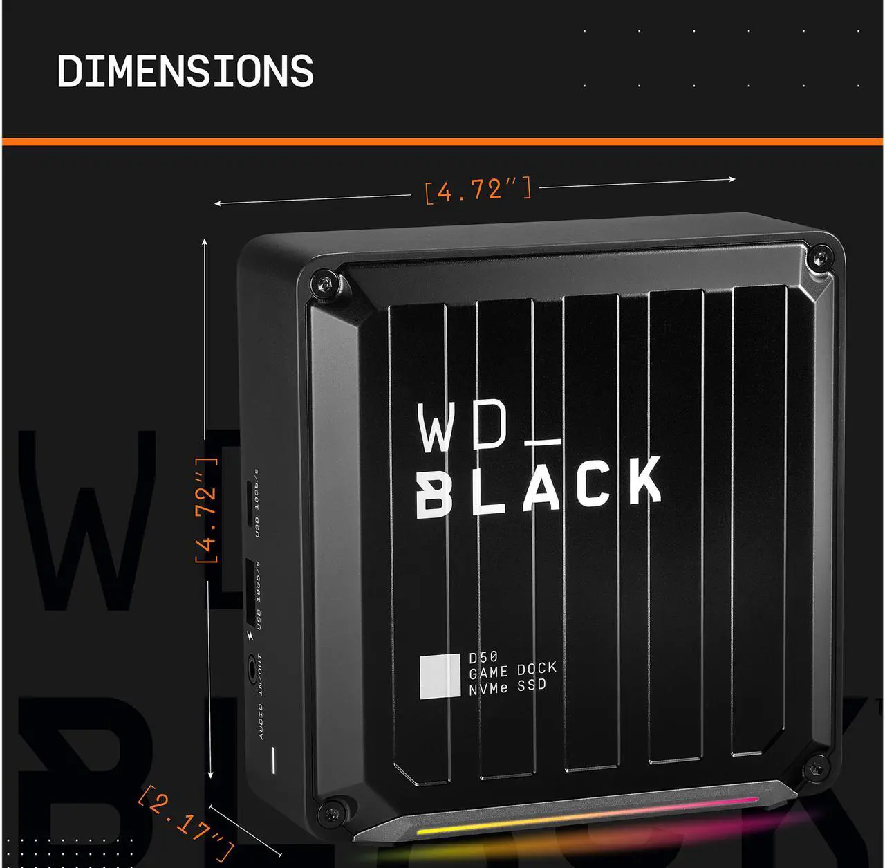 Alt view image 8 of 12 - WD Black 1TB D50 Game Dock NVMe SSD - WDBA3U0010BBK-NESN