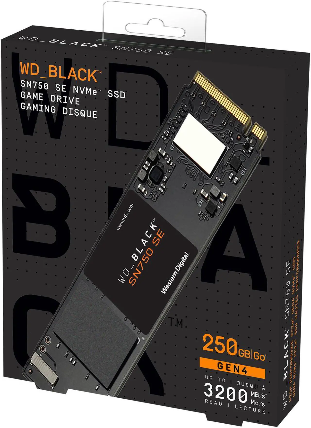 Alt view image 2 of 7 - Western Digital WD BLACK SN750 SE NVMe M.2 2280 250GB PCI-Express 4.0 Internal Solid State Drive (SSD) WDS250G1B0E