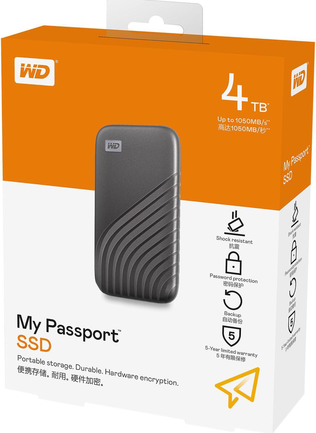 Alt view image 10 of 11 - Western Digital My Passport SSD 4TB USB 3.2 Gen2, USB-C Portable Storage