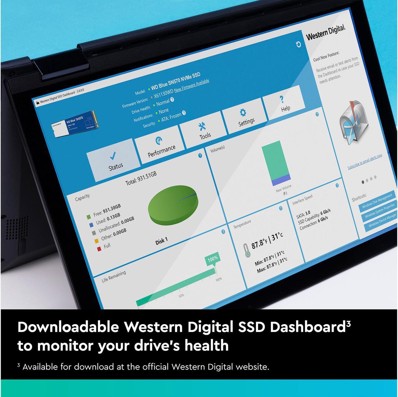 Alt view image 10 of 11 - Western Digital WD Blue SN570 NVMe M.2 2280 1TB PCI-Express 3.0 x4, NVMe v1.4 TLC Internal Solid State Drive (SSD) WDS100T3B0C