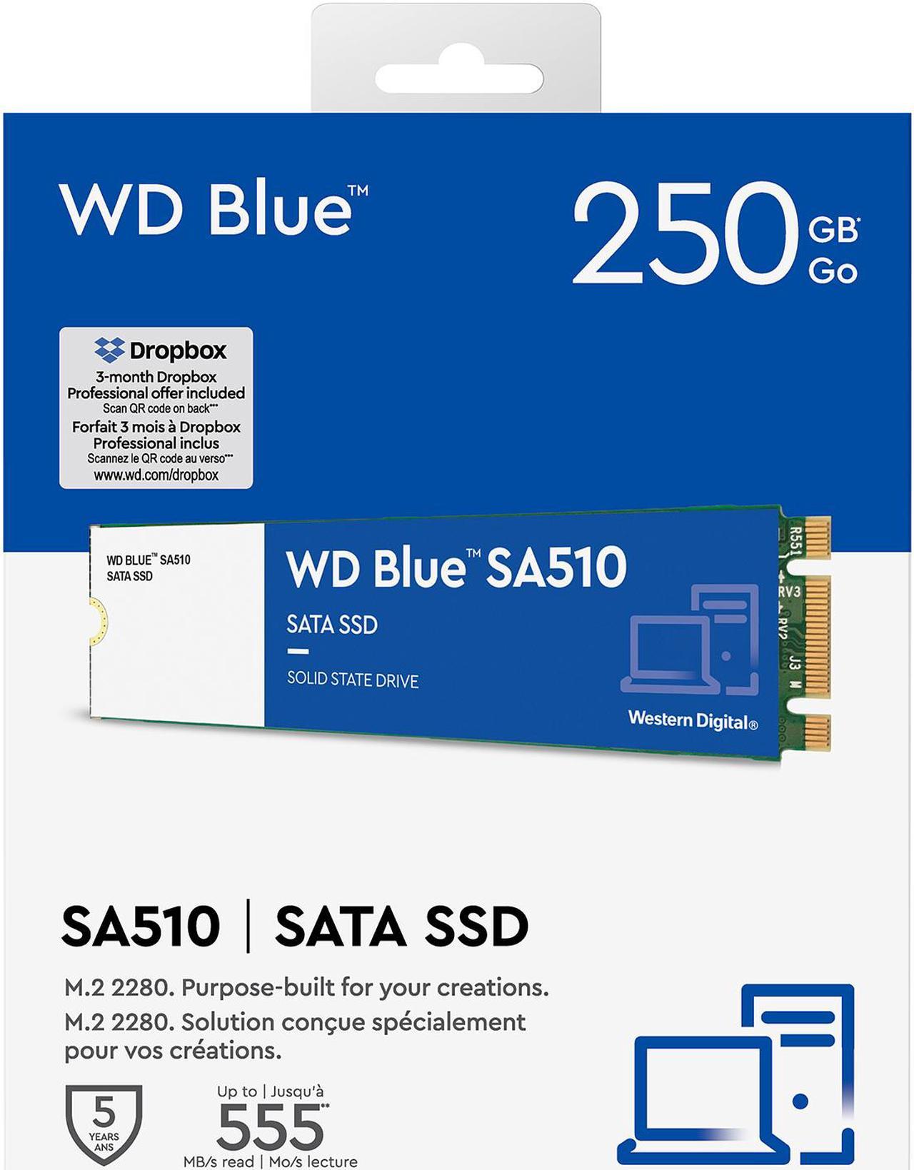 Alt view image 4 of 9 - WD Blue 250GB SA510 M.2 Internal Solid State Drive SSD - WDS250G3B0B