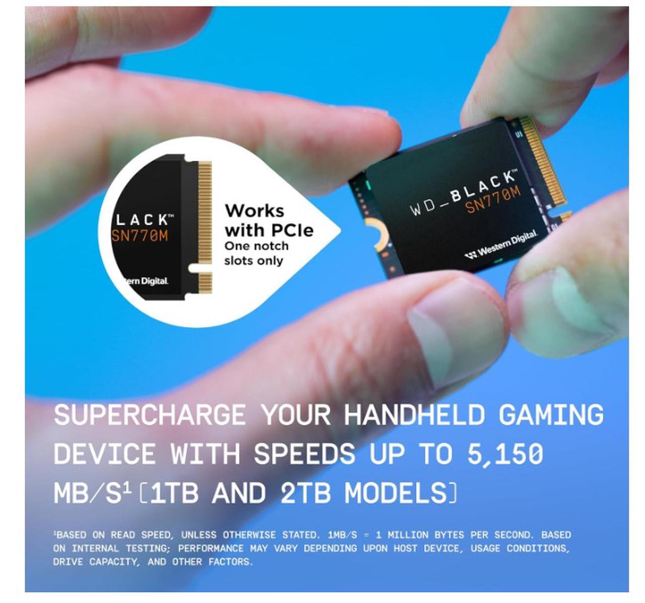 WD_BLACK 2TB SN770M M.2 2230 NVMe SSD for Handheld Gaming Devices, Speeds up to 5,150MB/s, TLC 3D NAND, Great for Steam Deck and Microsoft Surface -