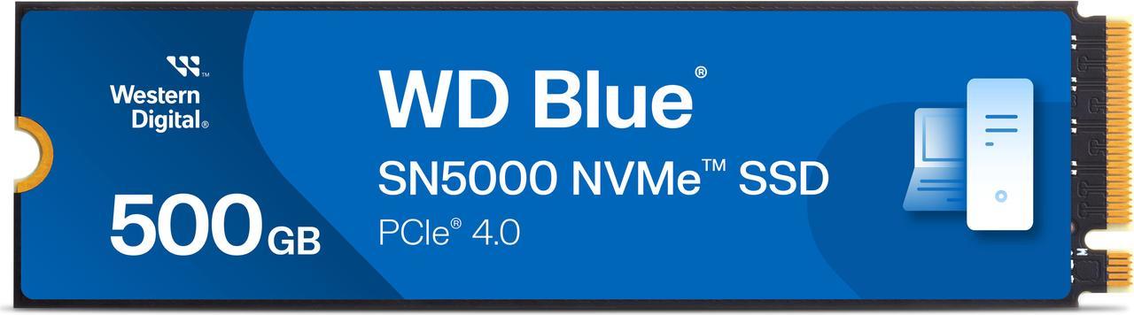 Western Digital 500GB WD Blue SN5000 NVMe SSD, PCIe Gen 4.0, up to 5,000 MB/s Read Speeds Internal Solid State Drive (SSD) WDS500G4B0E