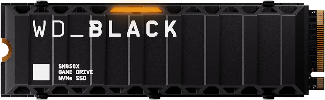 WD_BLACK 4TB SN850X NVMe Internal Gaming SSD Solid State Drive with Heatsink - Works with Playstation 5, Gen4 PCIe, M.2 2280, Up to 7,300 MB/s - WDS400T2XHE