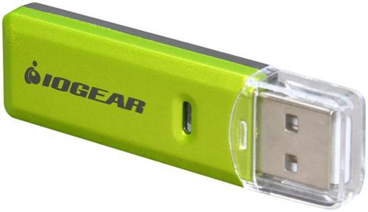 IOGEAR GFR204SD 10-in-1 USB 2.0 SD/ MicroSD/ MMC Card Reader/ Writer (Green/ Gray)