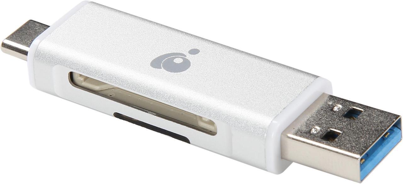 Main image of IOGEAR GFR3C12 SD/microSD USB-C / USB-A Duo Card Reader/Writer
