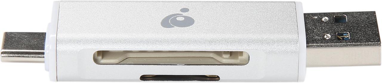 Alt view image 3 of 8 - IOGEAR GFR3C12 SD/microSD USB-C / USB-A Duo Card Reader/Writer