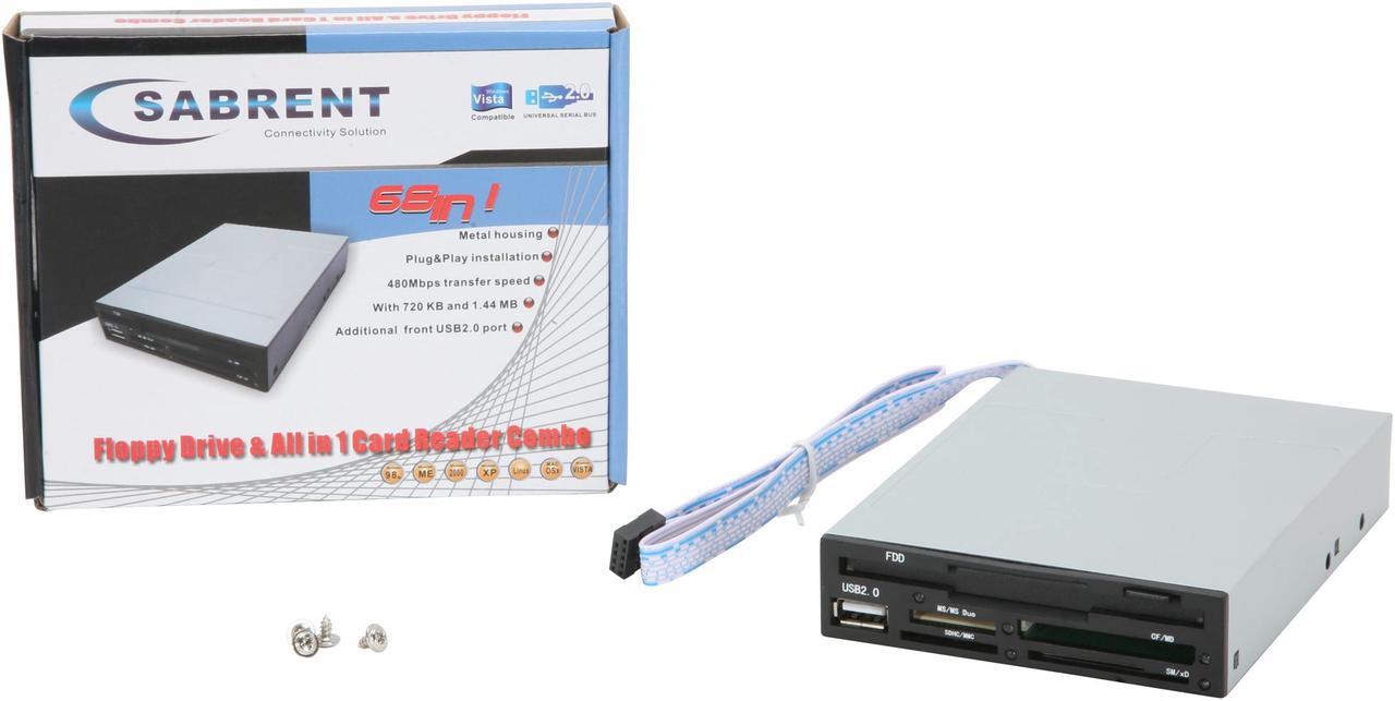 Alt view image 6 of 6 - SABRENT CRW-FLP2 All-in-one USB 2.0 Floppy Drive and 68in1 Internal Memory Card Reader & Writer - SDHC/VISTA