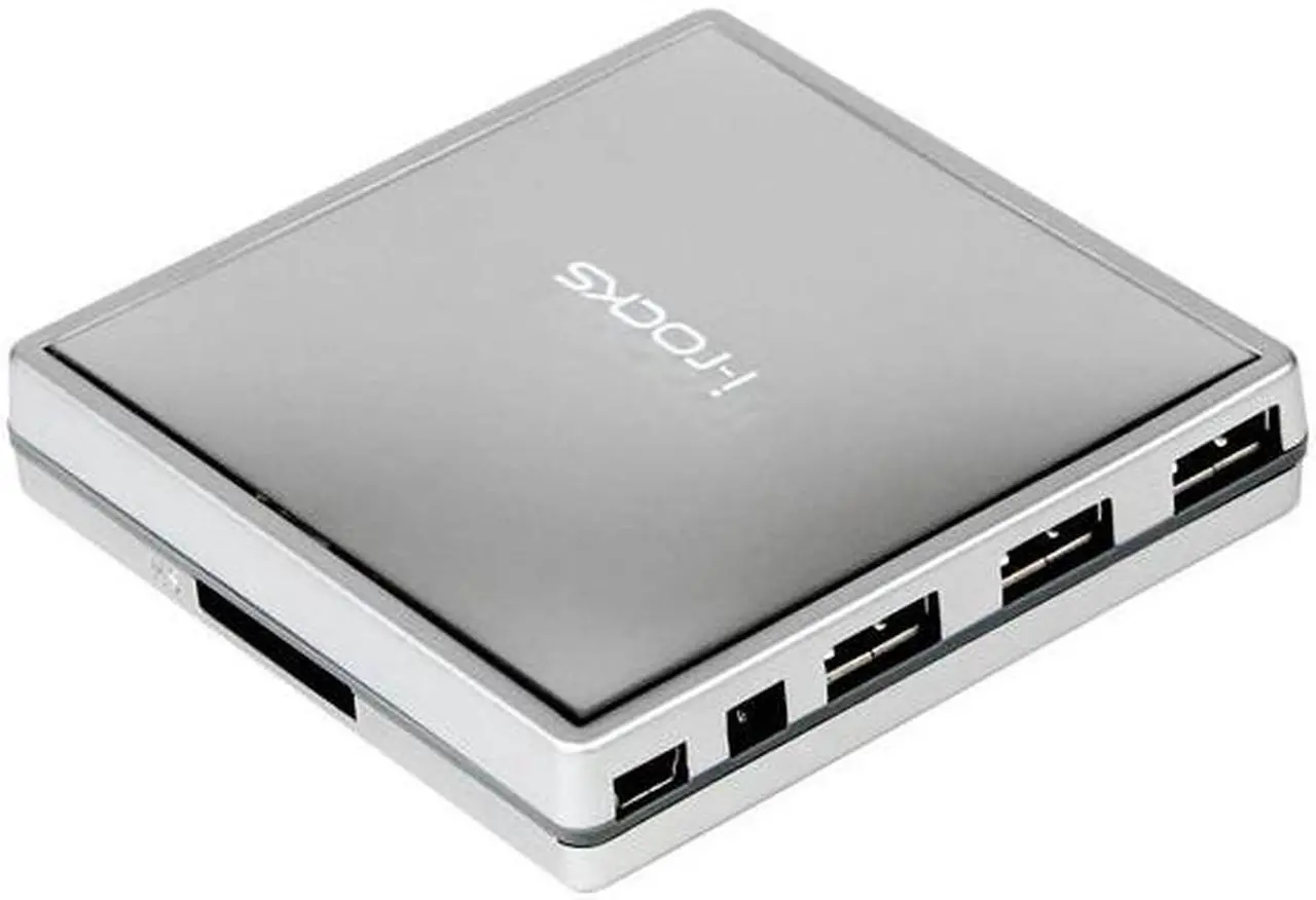 Alt view image 2 of 6 - i-rocks IR-8100-SL 12-in-1 USB 2.0 Card Reader with 3-Port USB2.0 Hub