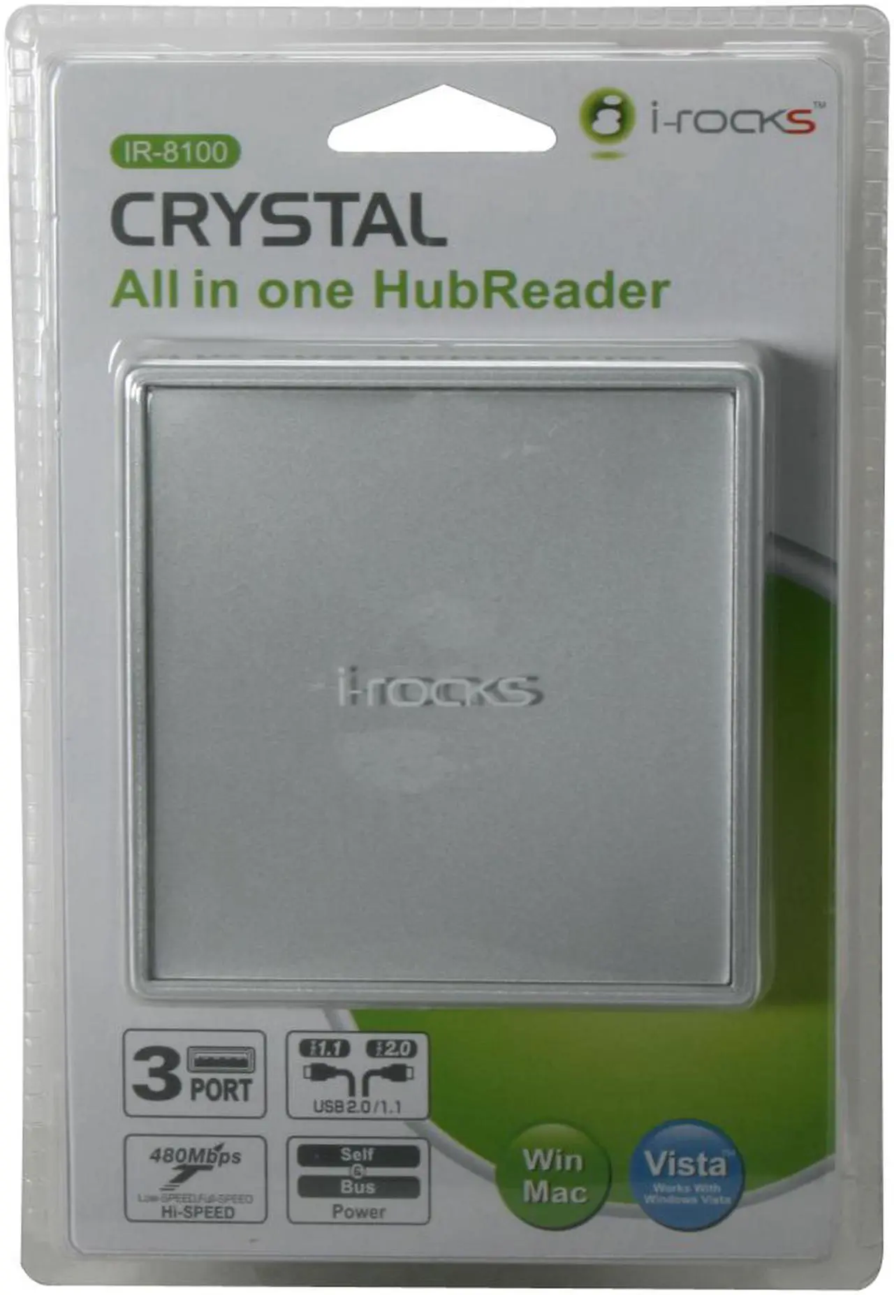 Alt view image 6 of 6 - i-rocks IR-8100-SL 12-in-1 USB 2.0 Card Reader with 3-Port USB2.0 Hub