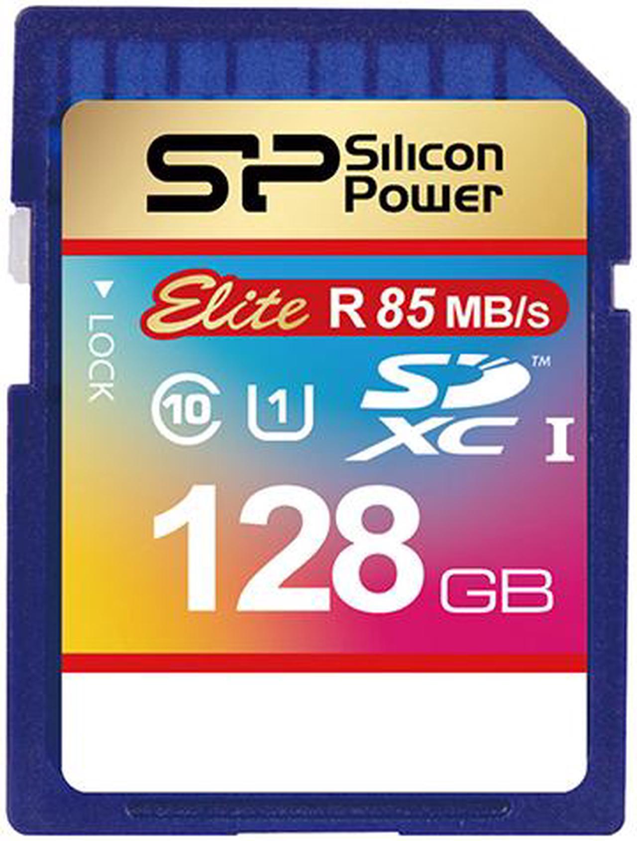 Silicon Power 128GB Elite SDXC UHS-I/U1 Class 10 Memory Card, Speed Up to 85MB/s (SP128GBSDXAU1V10)