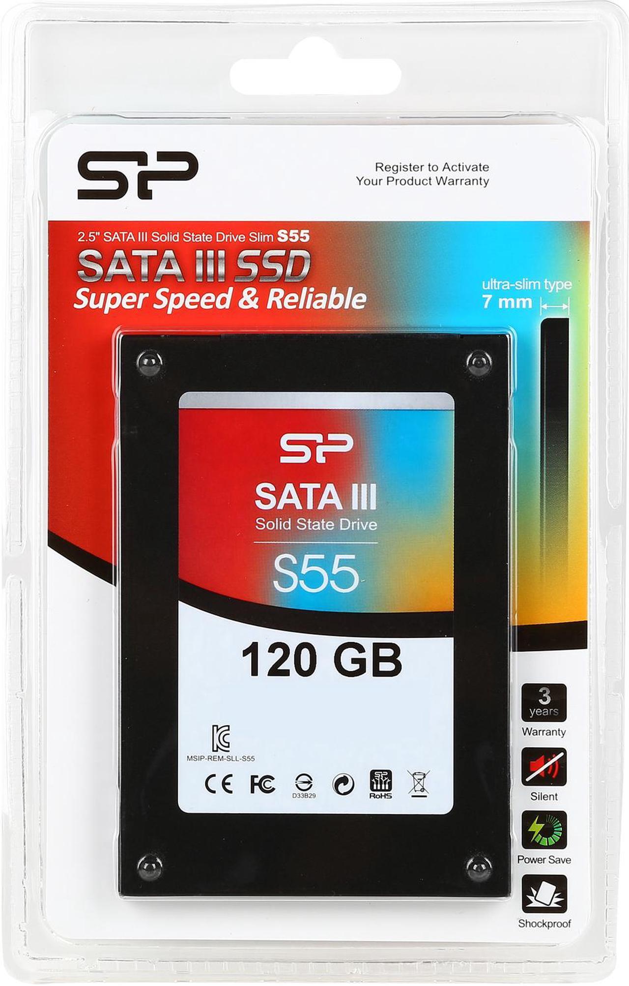 Alt view image 6 of 5 - Silicon Power Slim S55 2.5" 120GB SATA III TLC Internal Solid State Drive (SSD) SP120GBSS3S55S25