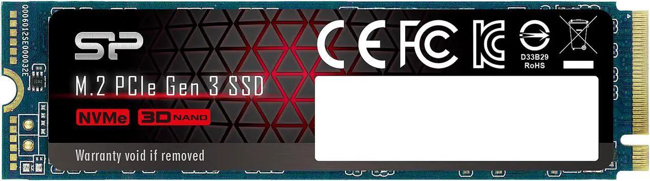 Main image of Silicon Power 2TB NVMe M.2 2280 PCIe Gen3 x4 TLC R/W up to 3,400/3,000 MB/s SSD (SP002TBP34A80M28)