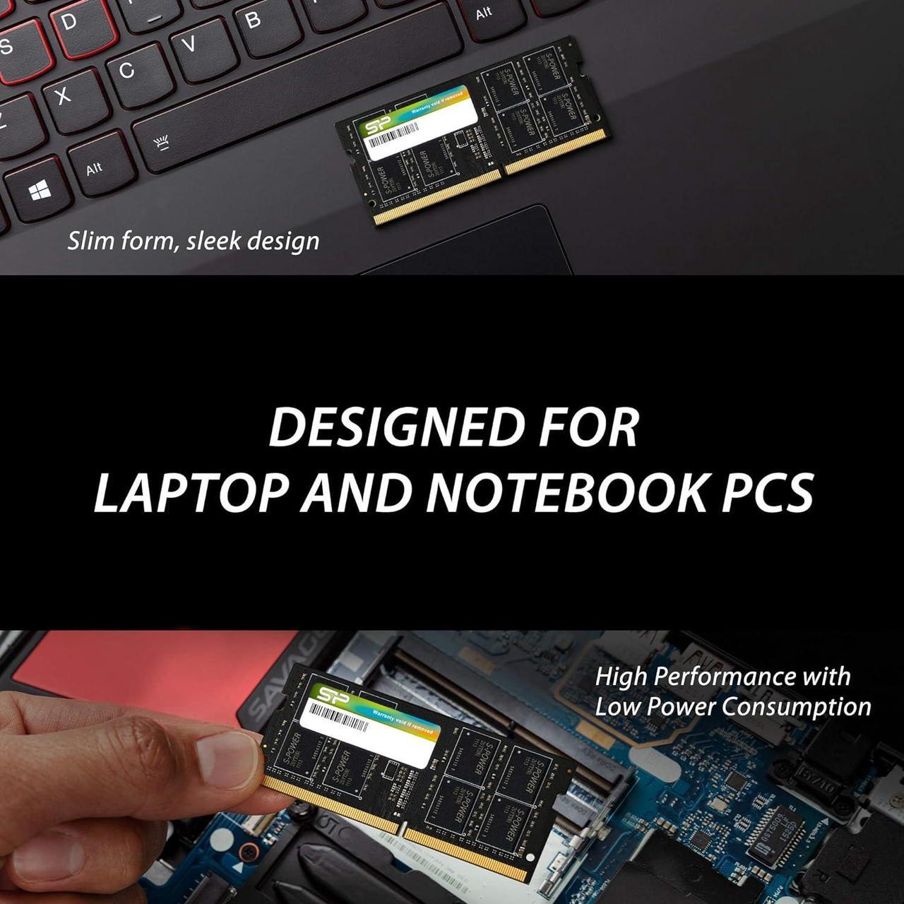Alt view image 2 of 3 - Silicon Power DDR4 16GB (2x8GB) 3200MHz (PC4-25600) CL22 SODIMM 260-Pin 1.2V Non-ECC Laptop RAM Notebook Computer Memory SU016GBSFU320B22SN