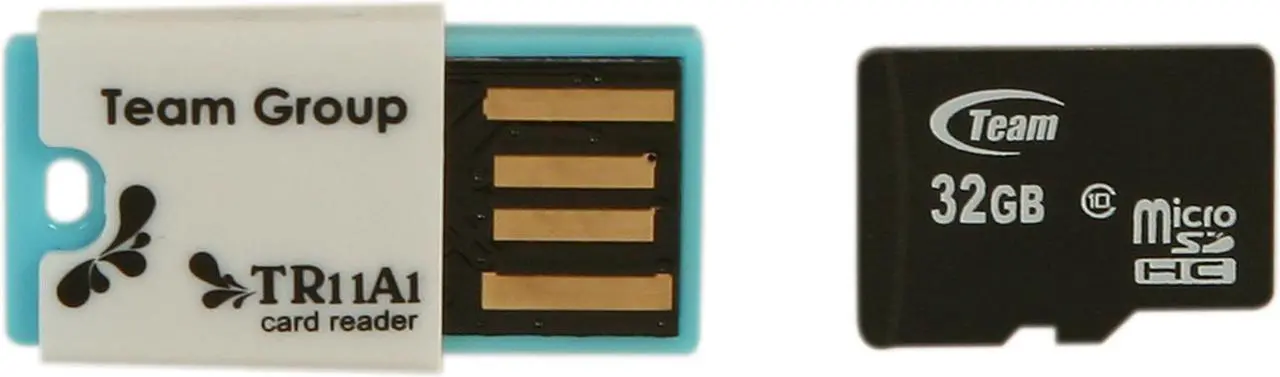 Main image of Team 32GB microSDHC Flash Card w/ USB2.0 Micro SD Card Reader TR11A1 Model TG032G0MC28C