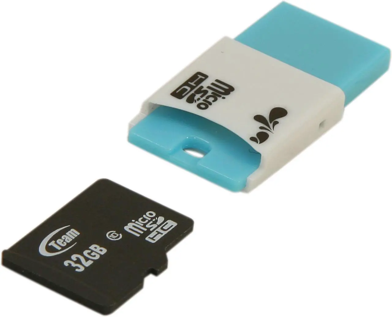 Alt view image 2 of 5 - Team 32GB microSDHC Flash Card w/ USB2.0 Micro SD Card Reader TR11A1 Model TG032G0MC28C