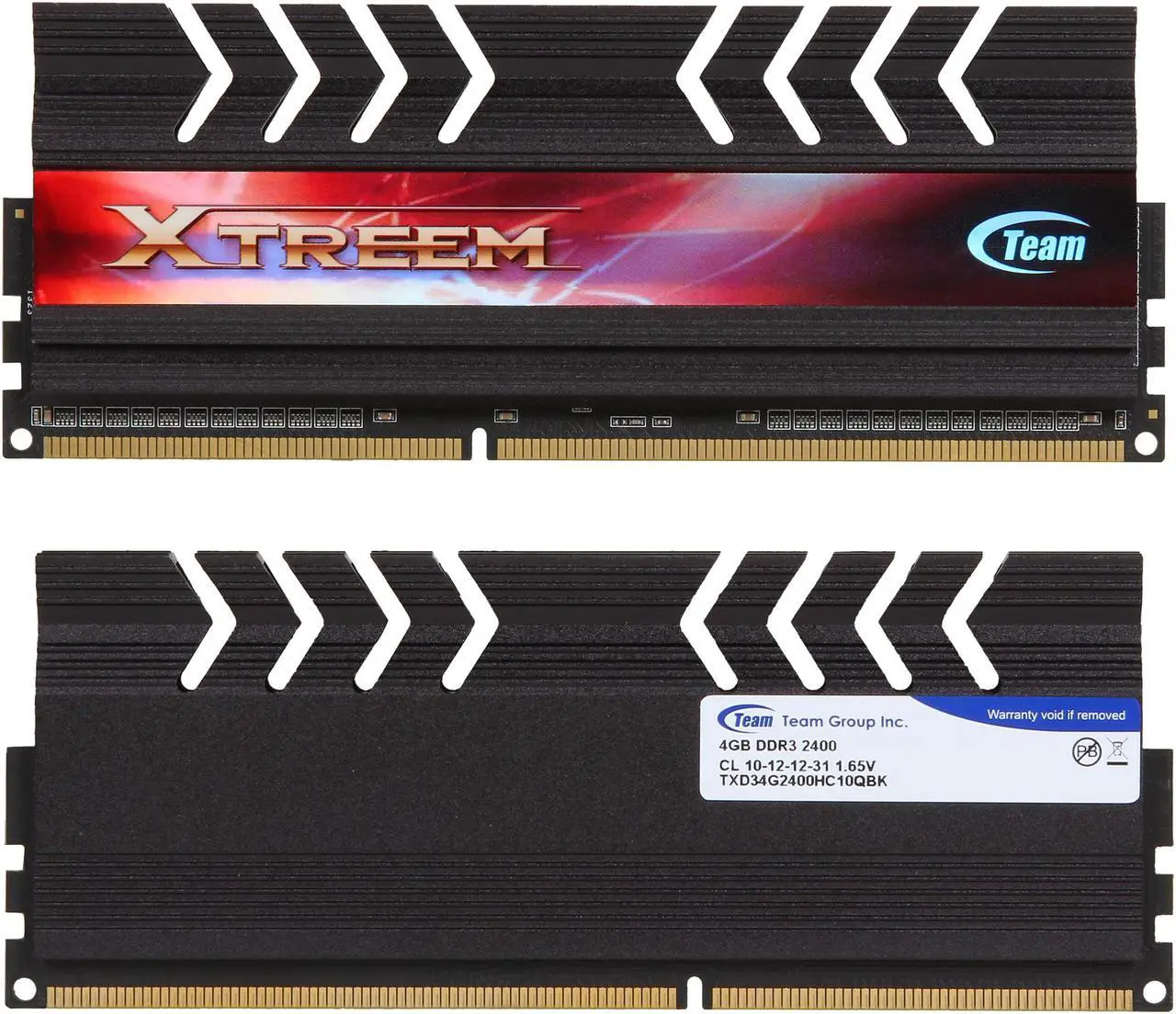 Alt view image 2 of 3 - Team Xtreme 8GB (2 x 4GB) DDR3 2400 (PC3 19200) Desktop Memory Model TXD38G2400HC10QDC01