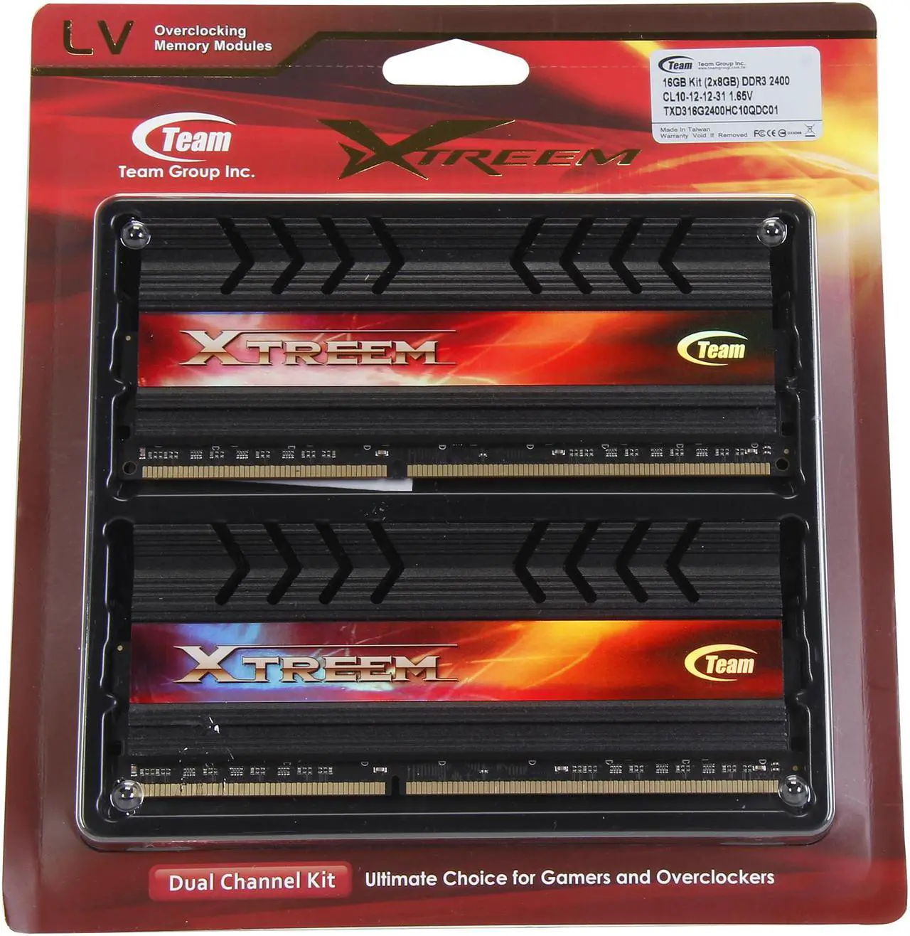 Alt view image 3 of 3 - Team Xtreem 16GB (2 x 8GB) DDR3 2400 (PC3 19200) Desktop Memory Model TXD316G2400HC10QDC01