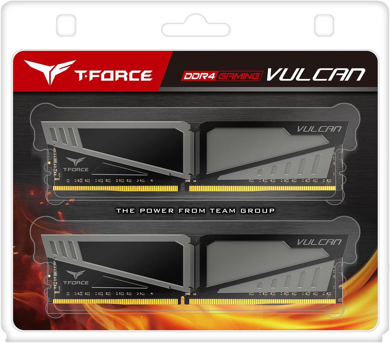 Alt view image 3 of 3 - Team T-Force Vulcan 16GB (2 x 8GB) DDR4 3000 (PC4 24000) Desktop Memory Model TLGD416G3000HC16CDC01