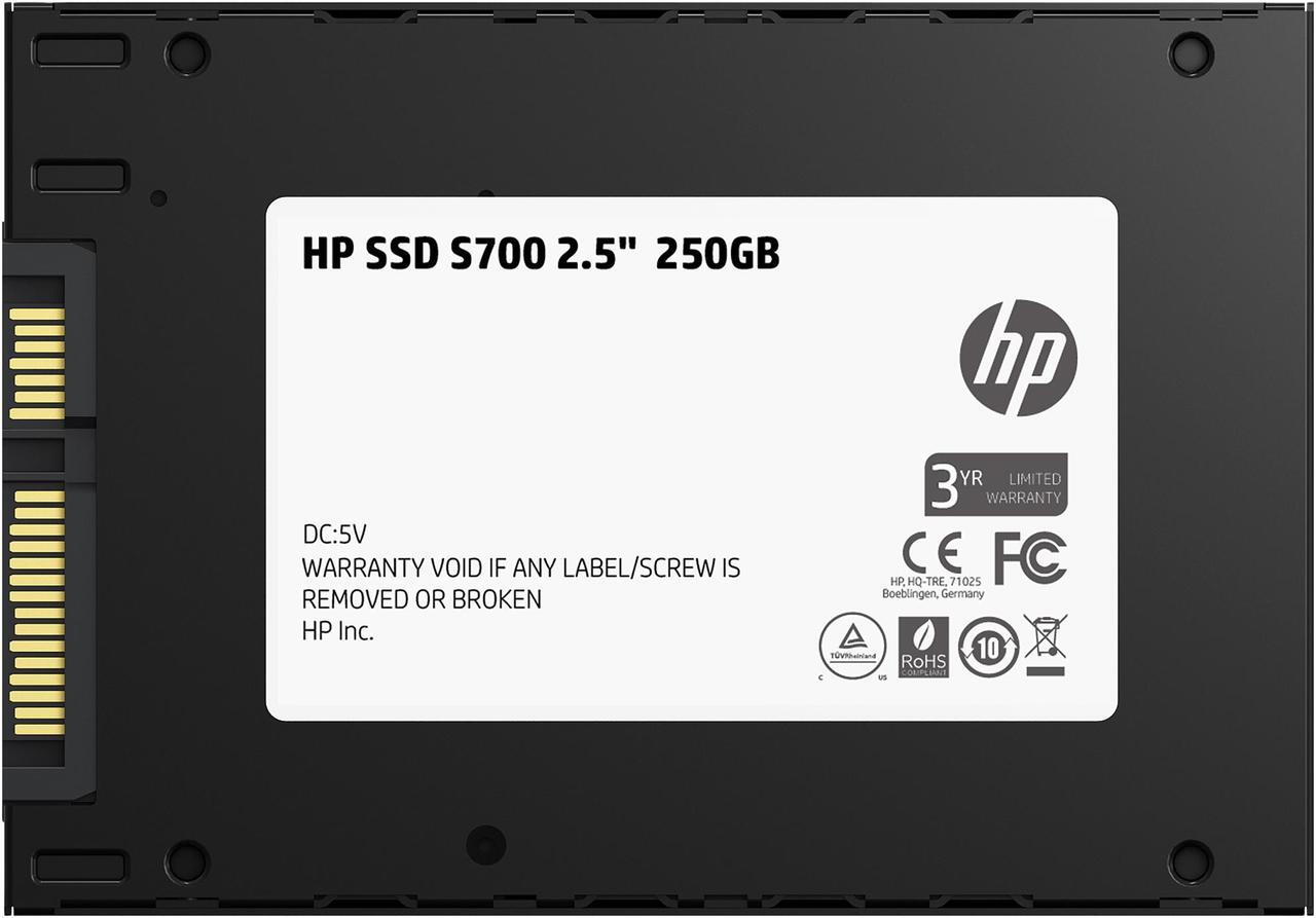 Alt view image 4 of 6 - HP S700 2.5" 250GB SATA III 3D TLC Internal Solid State Drive (SSD) 2DP98AA#ABC
