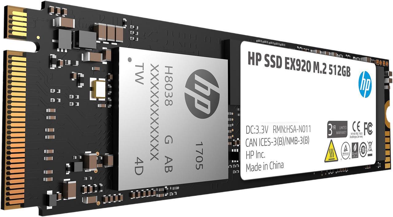 Alt view image 2 of 5 - HP EX920 M.2 512GB PCIe 3.0 x4 NVMe 3D TLC NAND Internal Solid State Drive (SSD) 2YY46AA#ABC