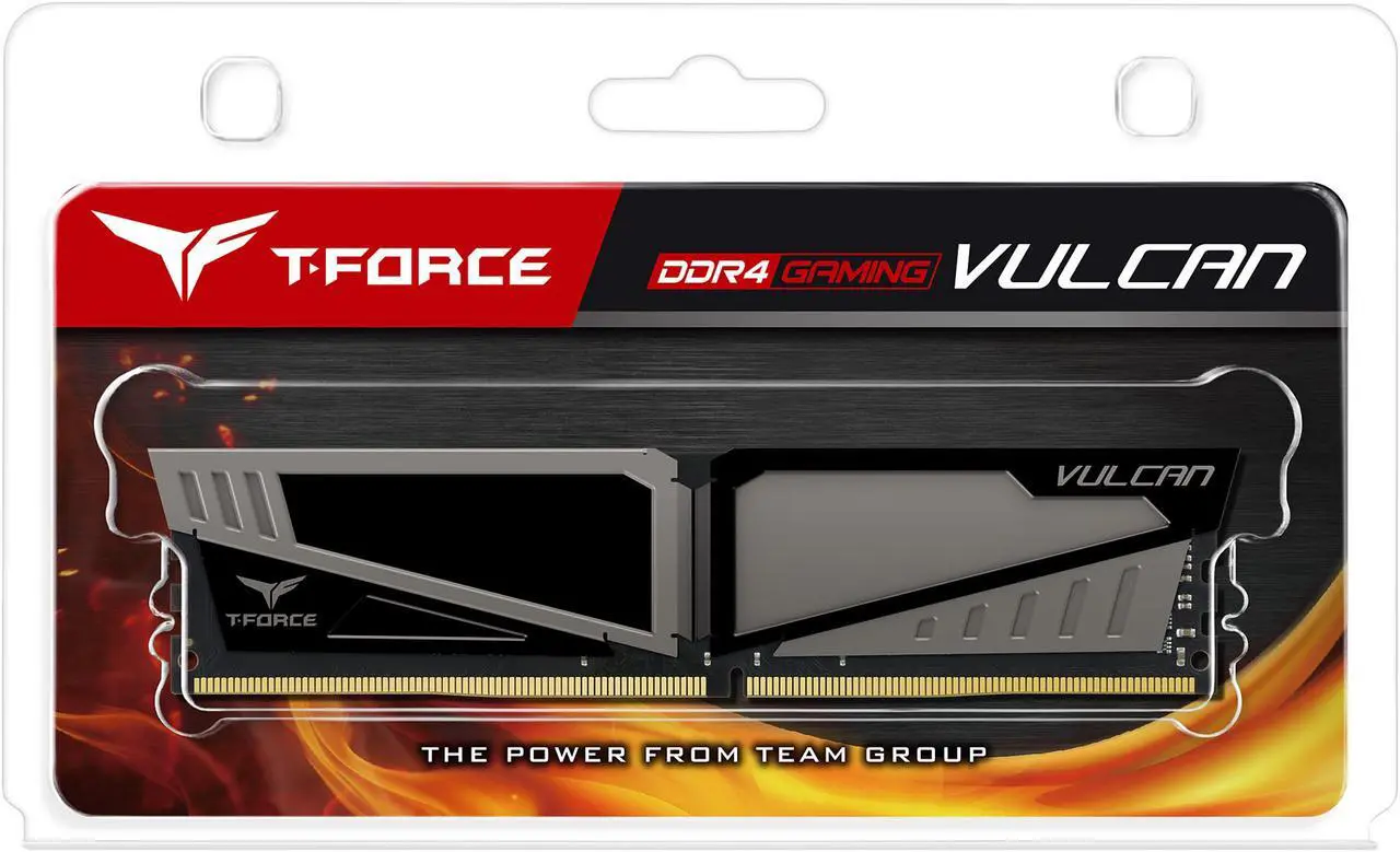 Alt view image 5 of 5 - Team T-Force Vulcan 8GB DDR4 2666 (PC4 21300) Desktop Memory Model TLGD48G2666HC15B01