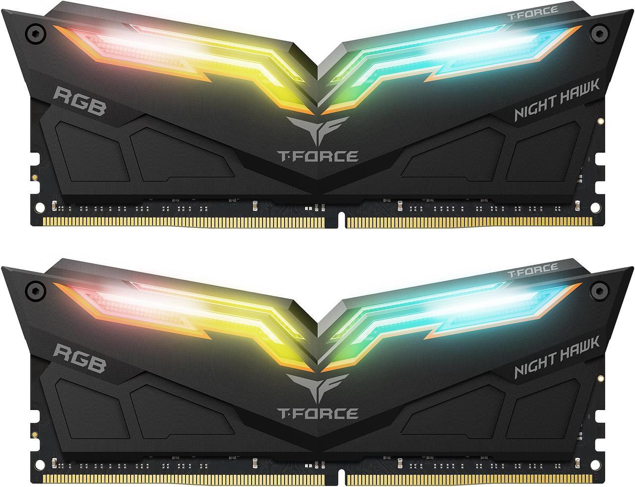 Team T-Force Night Hawk RGB 32GB (2 x 16GB) DDR4 3200 (PC4 25600) Desktop Memory Model TF1D432G3200HC16CDC01