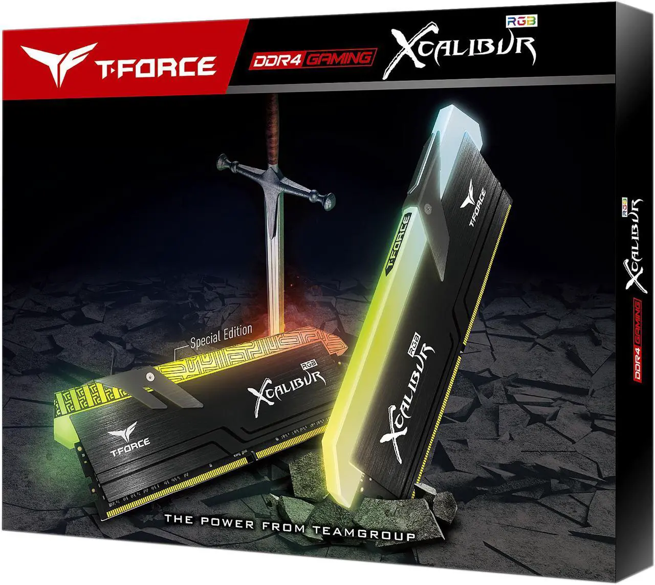Alt view image 3 of 3 - Team T-FORCE XCALIBUR RGB 16GB (2 x 8GB) DDR4 3600 (PC4 28800) Desktop Memory - Special Edition Model TF6D416G3600HC18EDC01