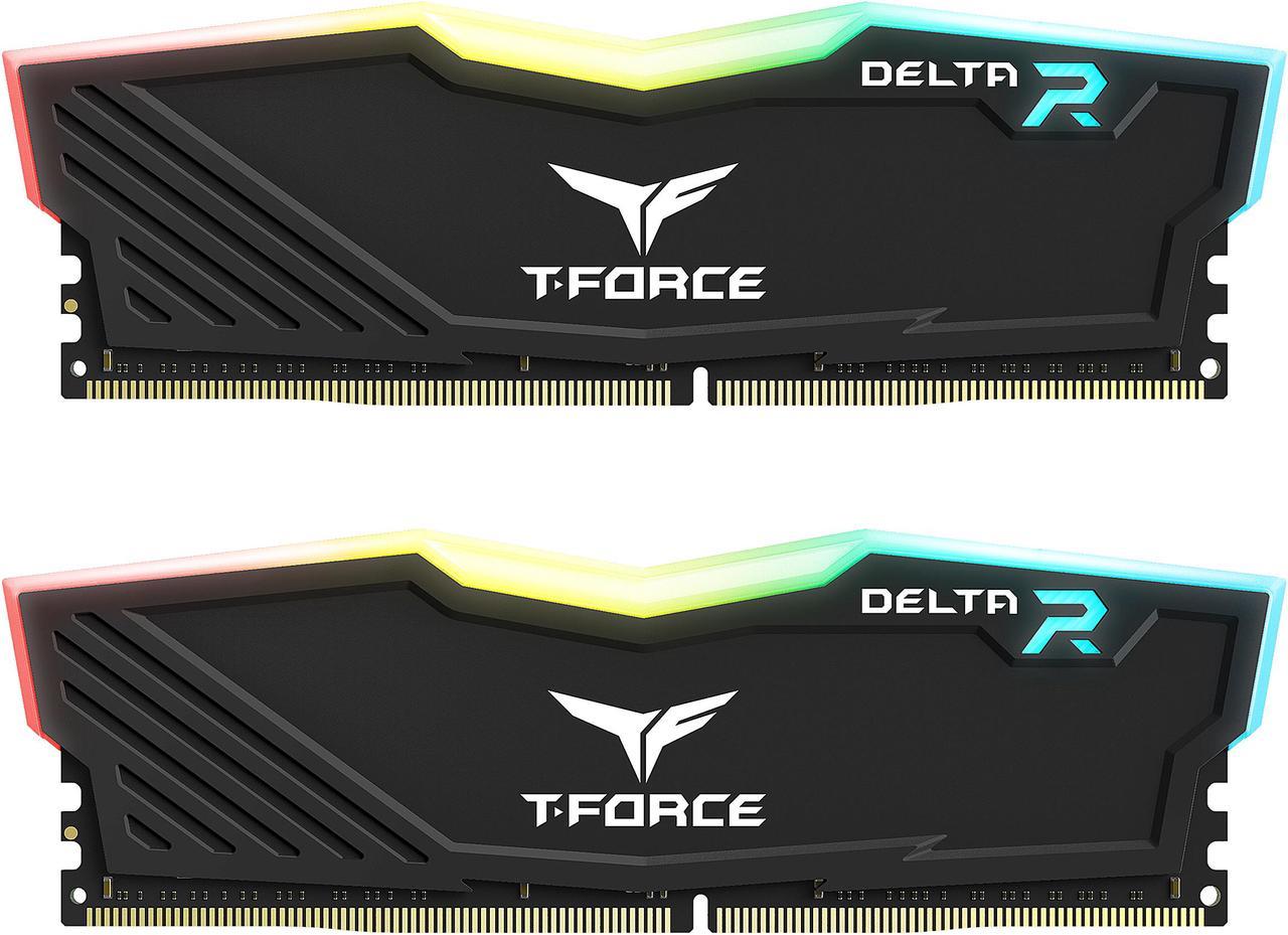 Team T-Force Delta RGB 16GB (2 x 8GB) 288-Pin PC RAM DDR4 3200 (PC4 25600) Desktop Memory Model TF3D416G3200HC16CDC01