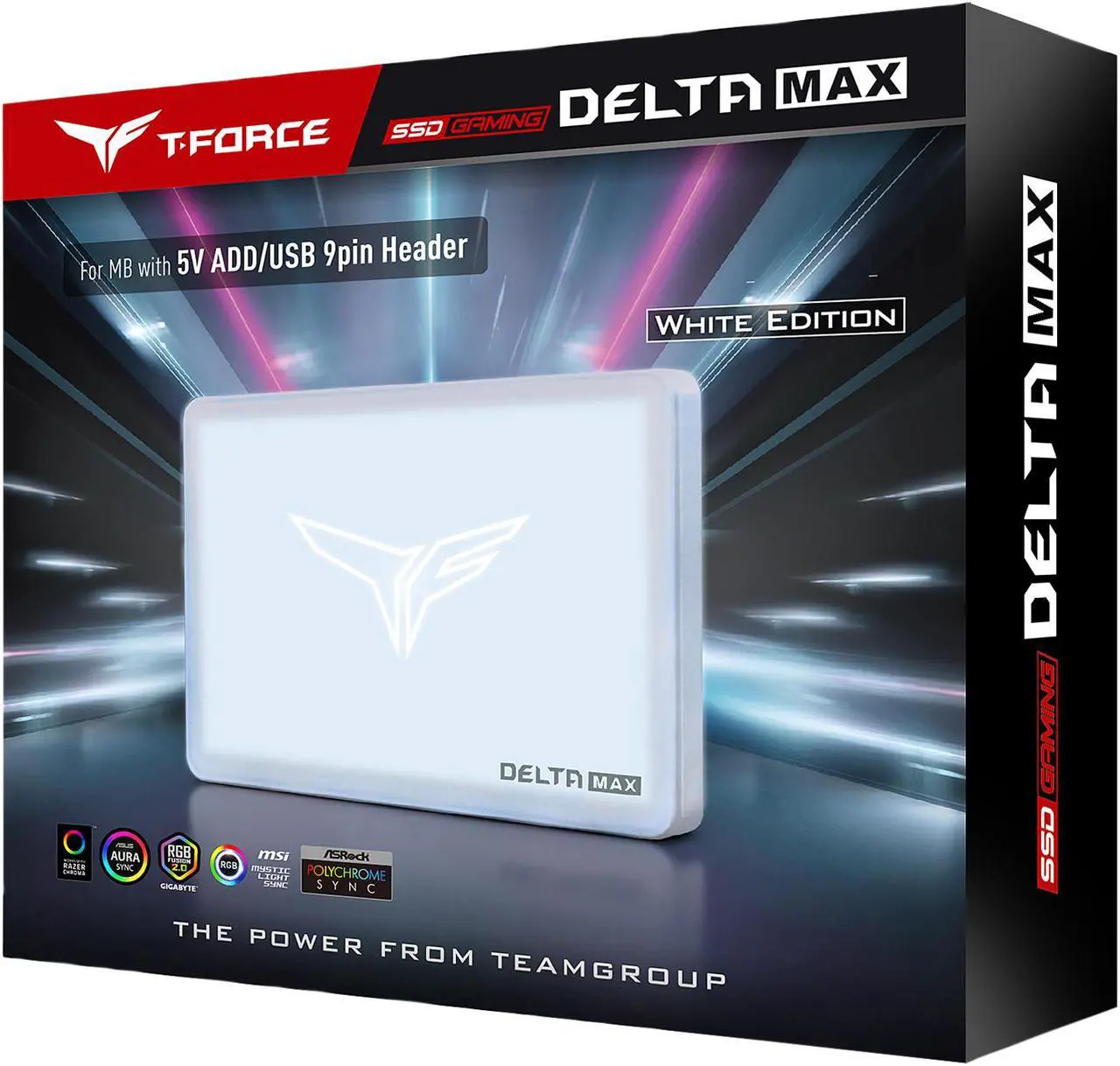 Alt view image 5 of 5 - Team Group T-FORCE DELTA MAX WHITE RGB 2.5" 1TB SATA III 3D NAND Internal Solid State Drive (SSD) T253TM001T3C402