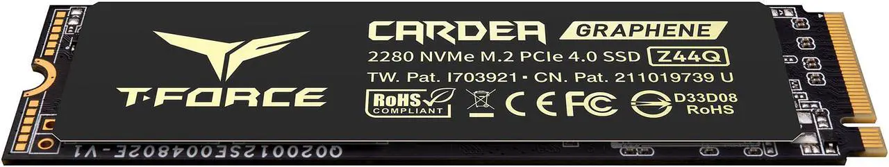 Alt view image 3 of 4 - Team Group T-FORCE CARDEA Z44Q M.2 2280 2TB PCIe Gen4.0 x4, NVMe 1.4 Internal Solid State Drive (SSD) TM8FPQ002T0C327