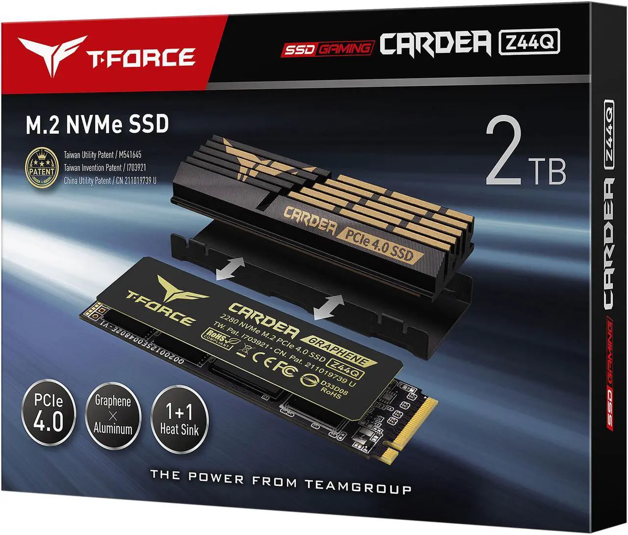 Alt view image 5 of 4 - Team Group T-FORCE CARDEA Z44Q M.2 2280 2TB PCIe Gen4.0 x4, NVMe 1.4 Internal Solid State Drive (SSD) TM8FPQ002T0C327
