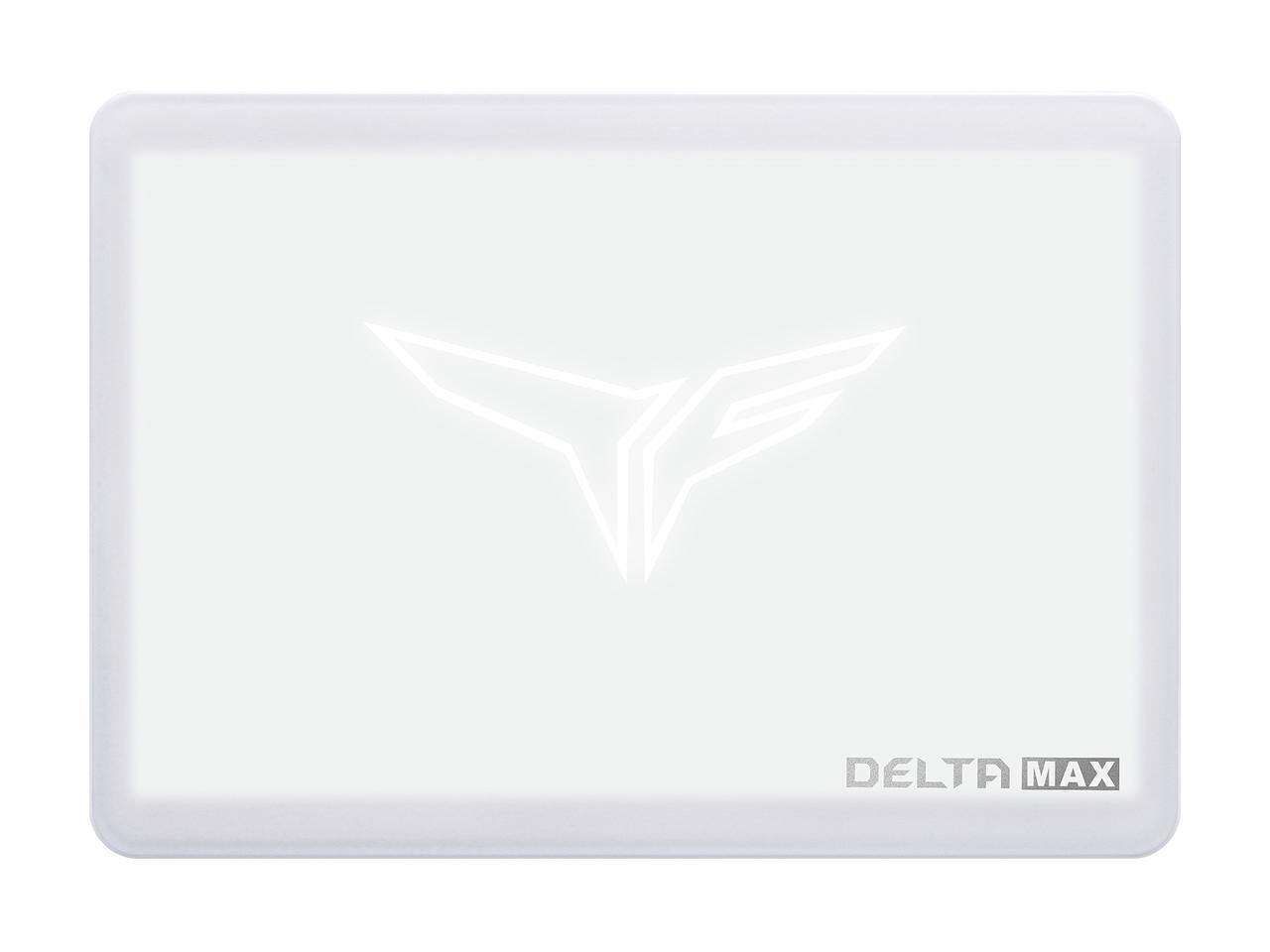 Team Group T-FORCE DELTA MAX WHITE RGB LITE 2.5" 1TB SATA III 3D NAND Internal Solid State Drive (SSD) T253TM001T0C425