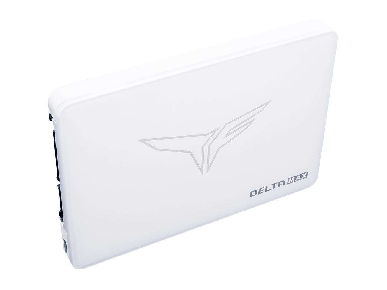 Team Group T-FORCE DELTA MAX WHITE RGB LITE 2.5" 1TB SATA III 3D NAND Internal Solid State Drive (SSD) T253TM001T0C425