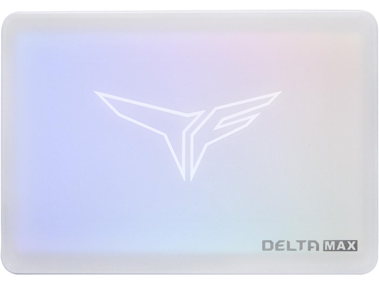 Team Group T-FORCE DELTA MAX WHITE RGB LITE 2.5" 1TB SATA III 3D NAND Internal Solid State Drive (SSD) T253TM001T0C425