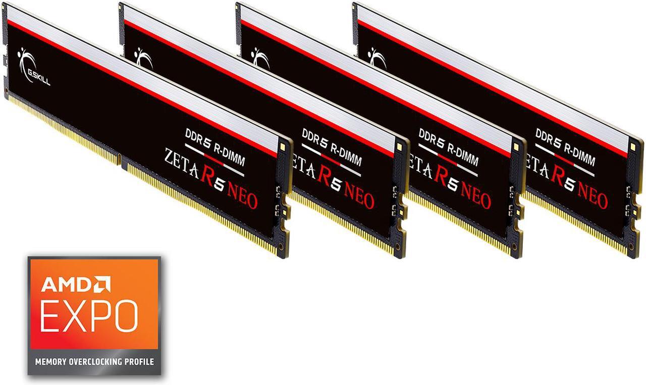 Main image of G.SKILL Zeta R5 Neo 128GB (4 x 32GB) ECC Registered DDR5 6400 R-DIMM (PC5 51200) Server  Memory Model F5-6400R3239G32GQ4-ZR5NK