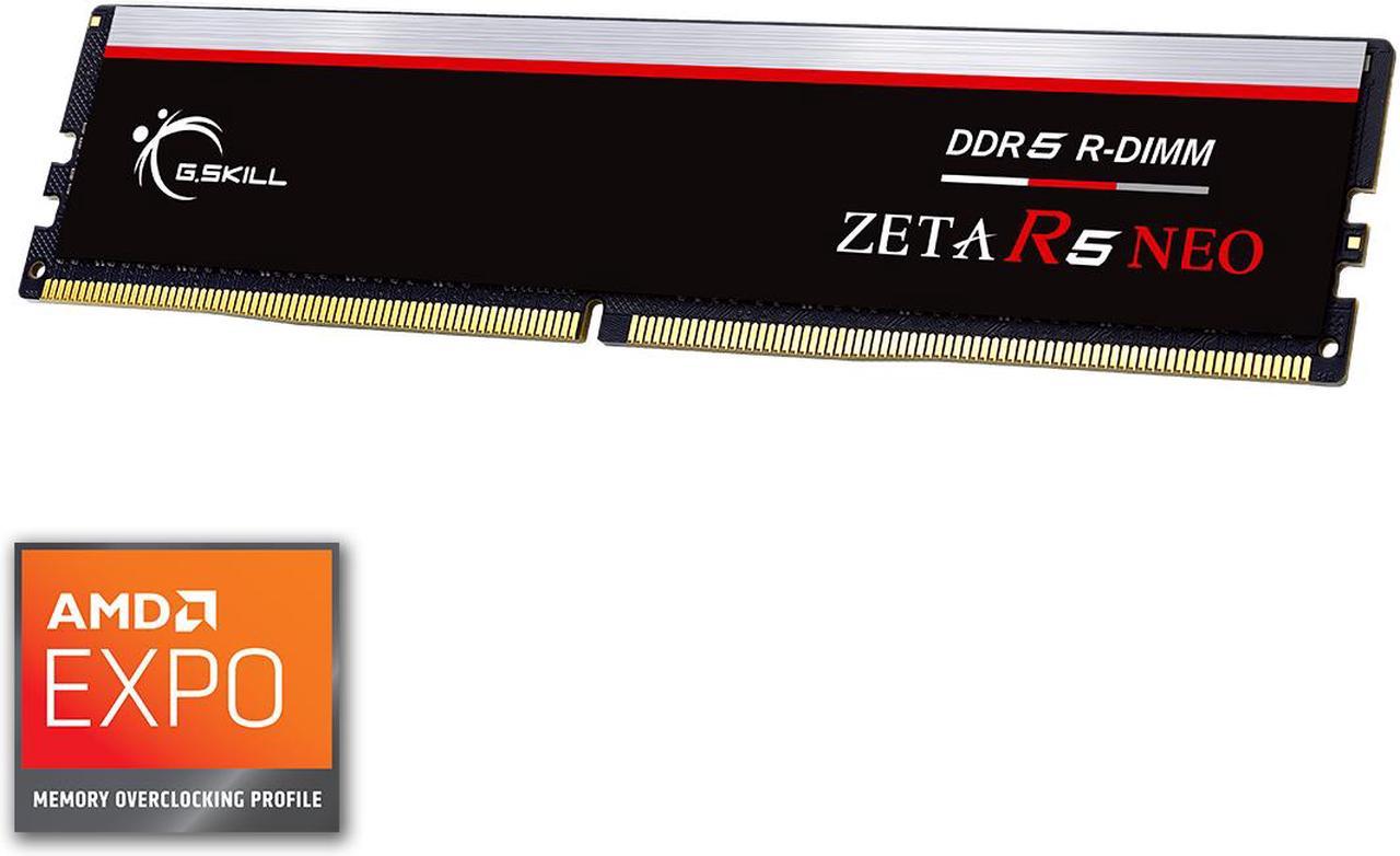 Alt view image 3 of 3 - G.SKILL Zeta R5 Neo 128GB (4 x 32GB) ECC Registered DDR5 6400 R-DIMM (PC5 51200) Server  Memory Model F5-6400R3239G32GQ4-ZR5NK