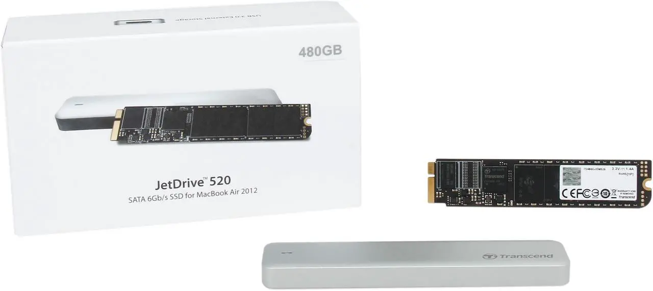 Alt view image 5 of 5 - Transcend JetDrive 520 480GB USB 3.0 / SATA 6Gb/s MLC Internal / External Solid State Drive (SSD) TS480GJDM520