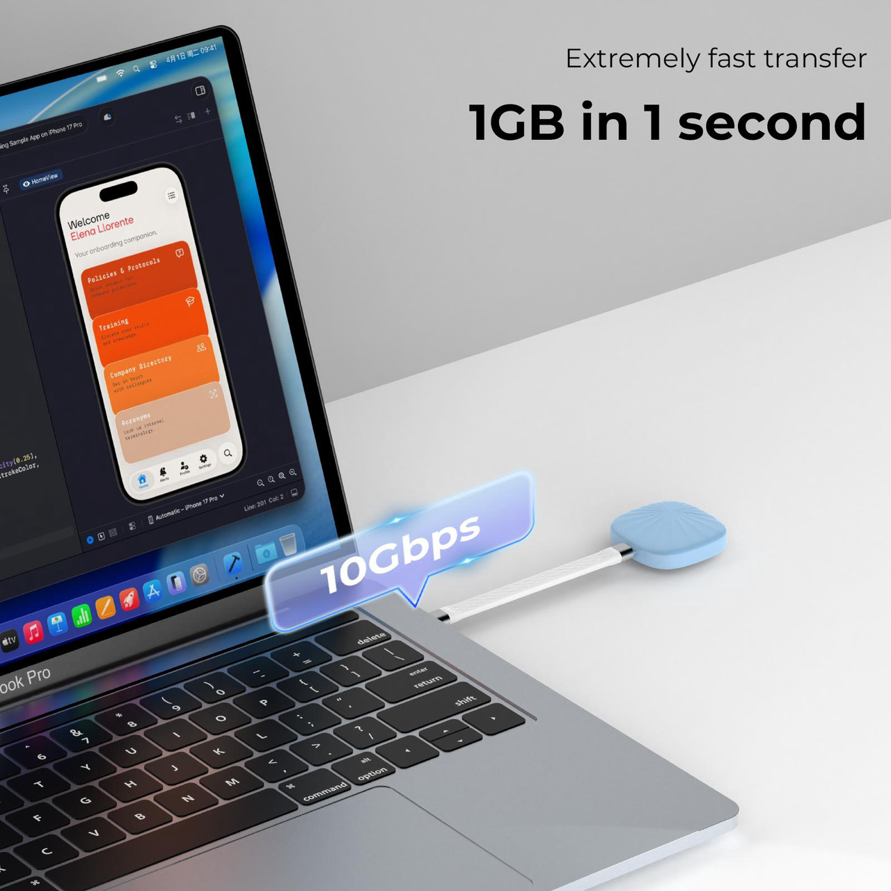 Open Box: Nusyn 1TB NSP30 Portable SSD, High-Speed - Up to 1050MB/s, USB 3.2 Gen2, USB-C, External Solid State Drive, Plug & Play, Compatible with Windows/macOS/Linux/Android/iOS - Blue (NSP30B1T) - Newegg.com - Open Box condition - Image 10