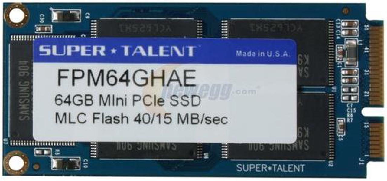 Alt view image 2 of 3 - SUPER TALENT 64GB Mini PCIe (PATA) MLC Internal Solid State Drive (SSD) FPM64GHAE