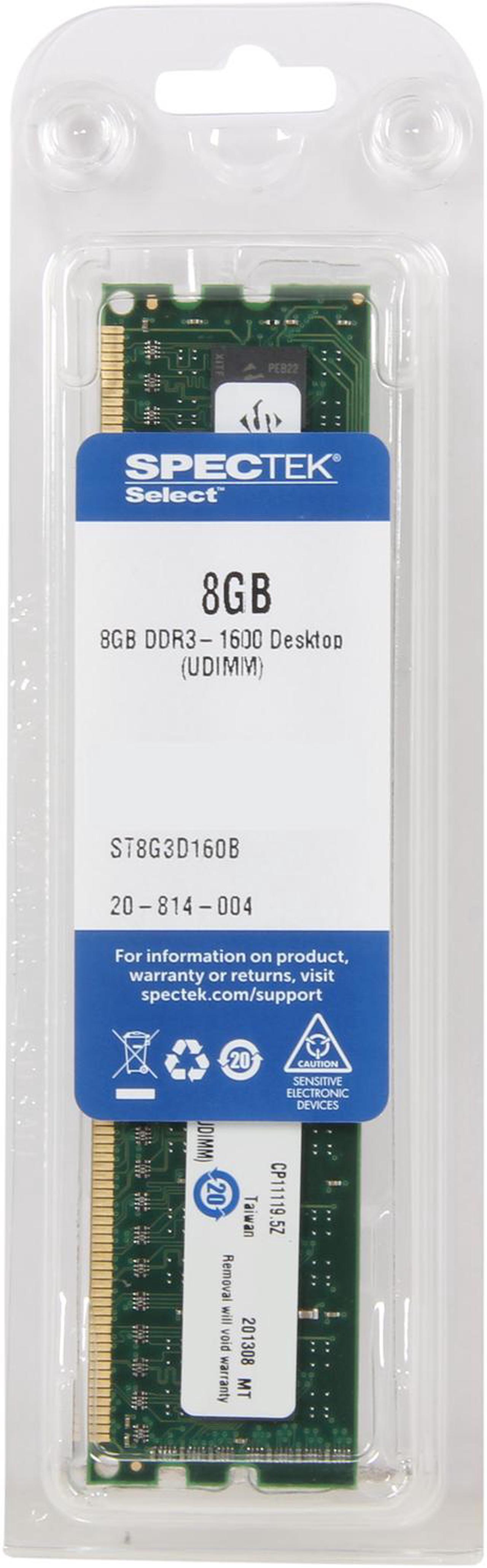 Alt view image 3 of 3 - SPECTEK by Micron Technology 8GB DDR3 1600 (PC3 12800) Desktop Memory Model ST8G3D160B