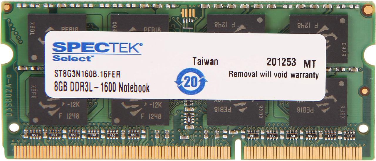 SPECTEK by Micron Technology 8GB 204-Pin DDR3 SO-DIMM DDR3 1600 (PC3 12800) Laptop Memory Model ST8G3N160B