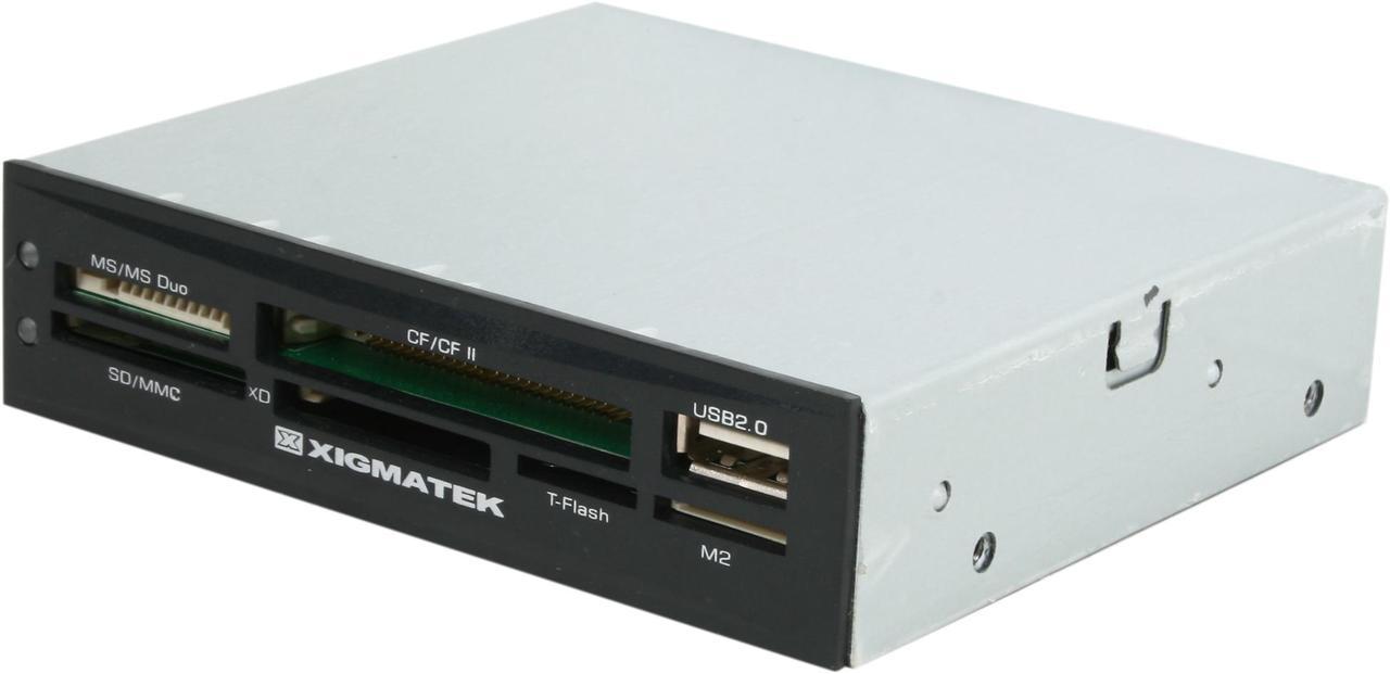 XIGMATEK USB 2.0 CF I /CF I Pro /CF I Pro II /CF I Elite Pro /SD /EXTREME SD /SD PRO /SDHC /HS SD /MMC /HS MMC /HS RS MMC /RS MMC /mini SD /HS mini SD /MS /MS PRO /MS DUO /MS PRO DUO /Micro SDHC/ xD  3.5" Internal 75-in-1 Card Reader